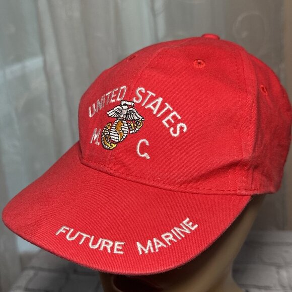USMC Future Marine United States Marines Corps Embroidered Red Baseball Cap Kids - Picture 1 of 15